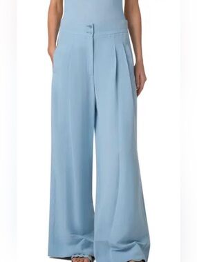 Wide Leg High-Waist Pants in Light Blue